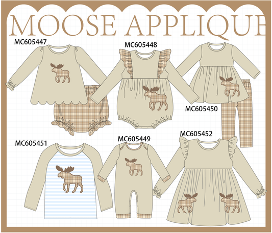 PO93 Khaki moose applique plaid collection