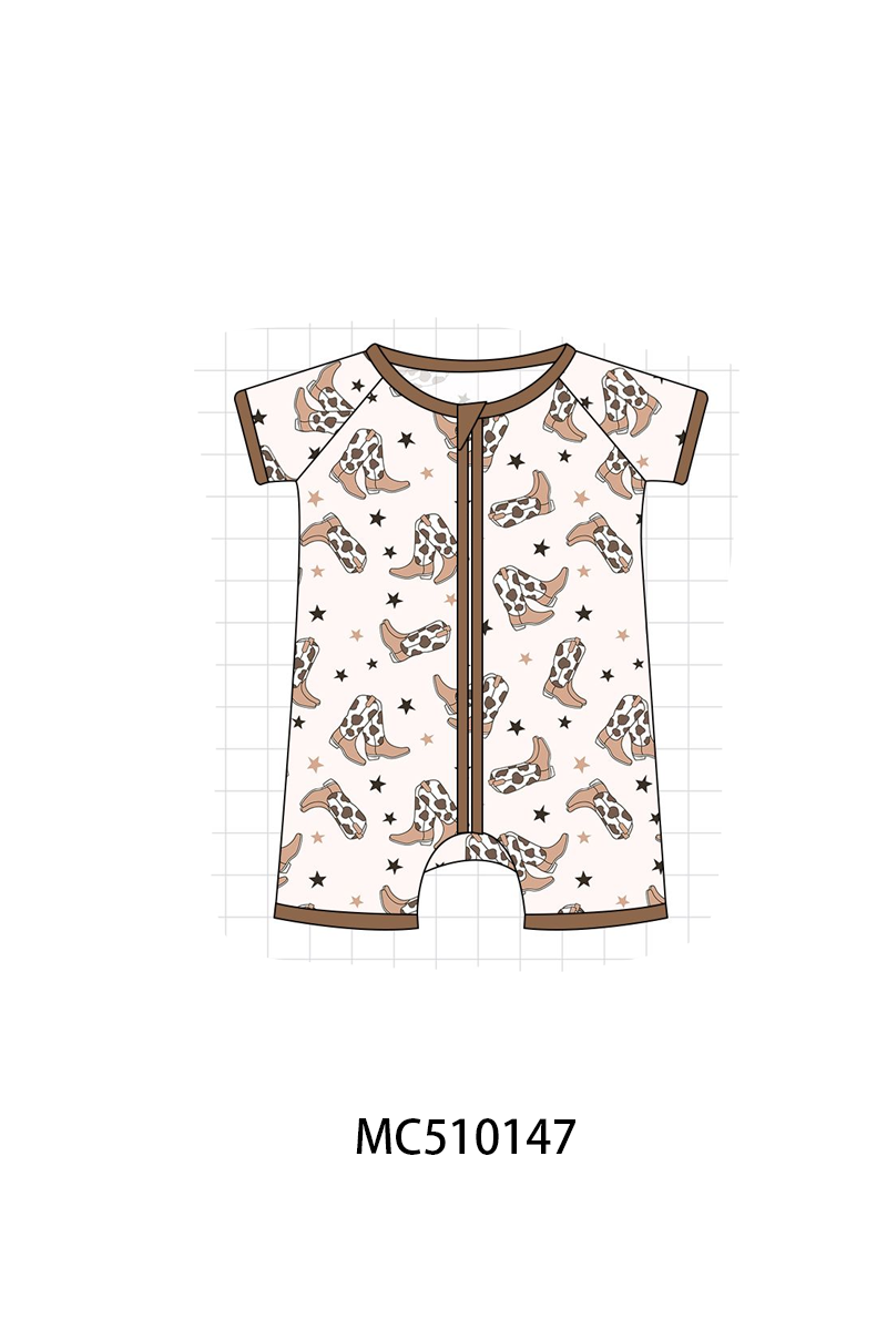 PO69 Western cowboy boots print bamboo collection