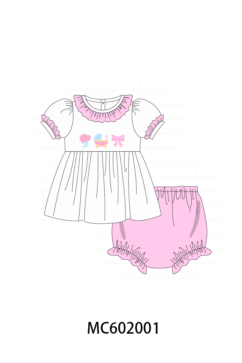 PO81 Pink baby cart bow collection