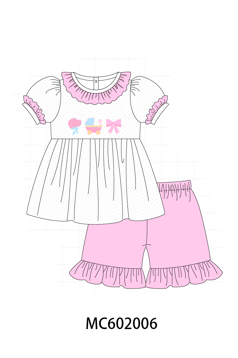 PO81 Pink baby cart bow collection