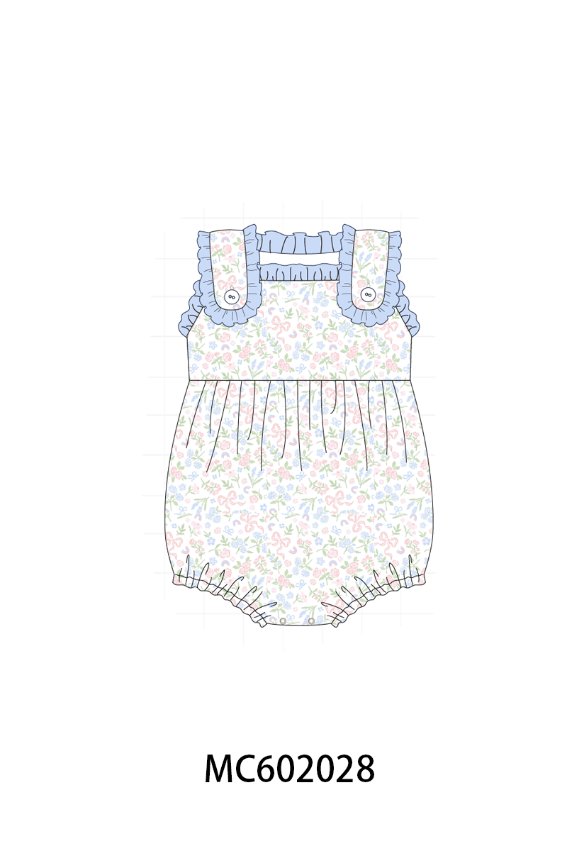 PO81 Blue floral bow print collection