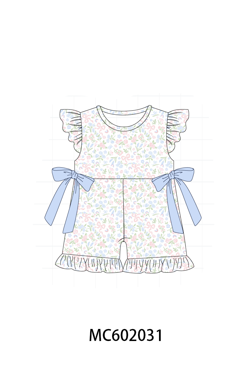 PO81 Blue floral bow print collection