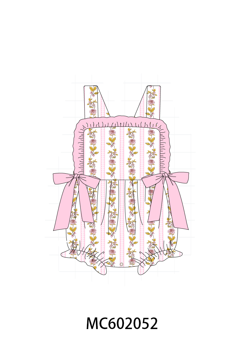 PO81 Pink garden print ruffle collection