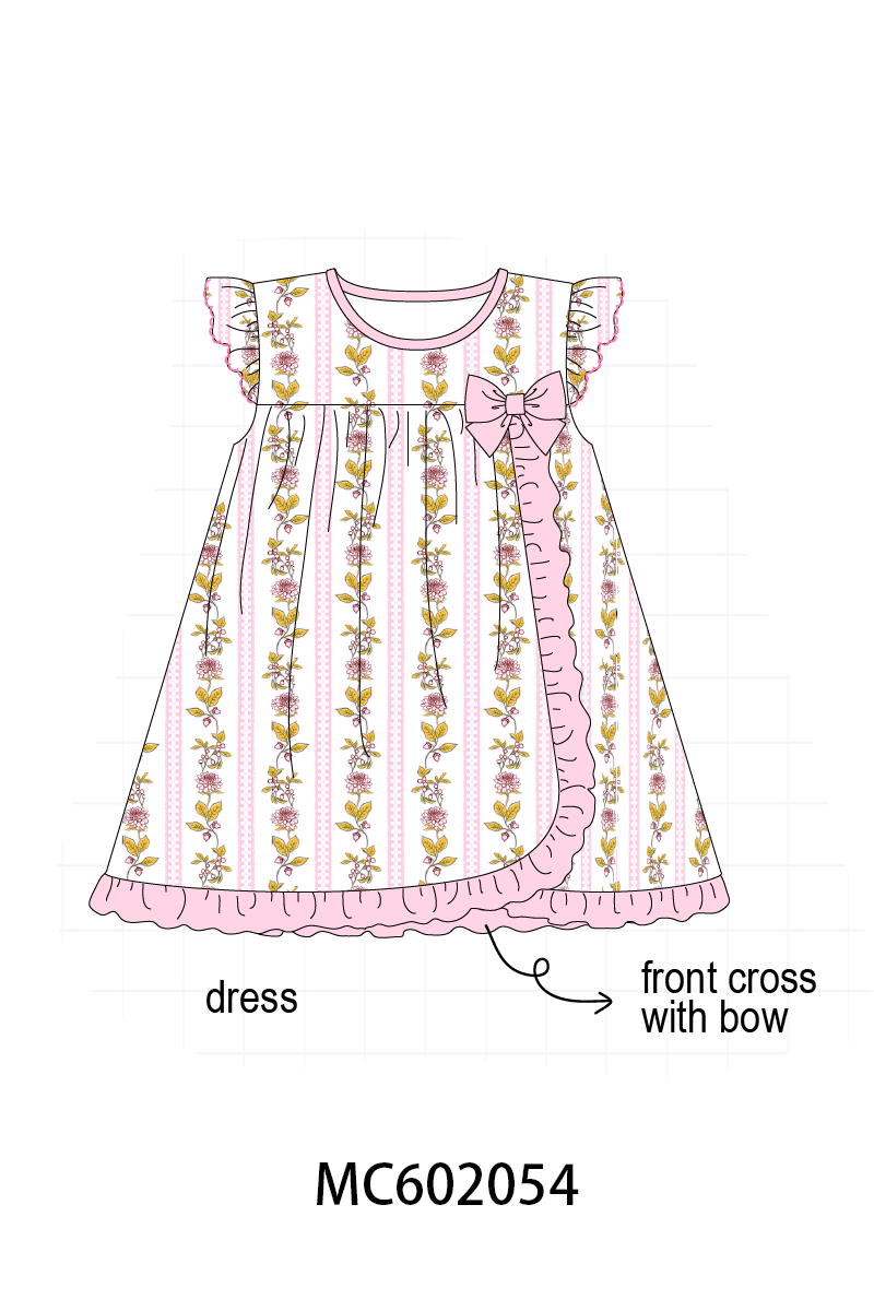 PO81 Pink garden print ruffle collection