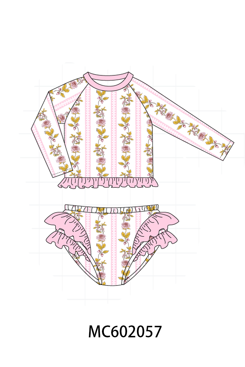 PO81 Pink garden print ruffle collection