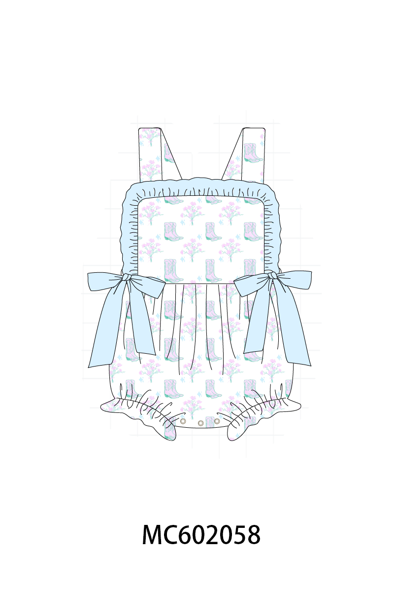 PO81 Blue boots print ruffle collection