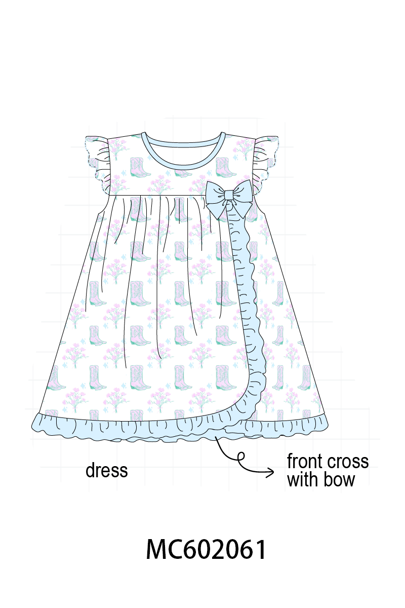 PO81 Blue boots print ruffle collection