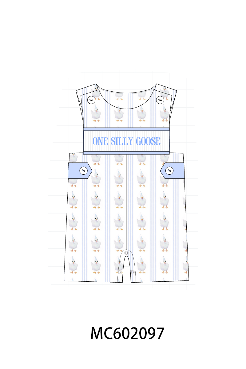 PO81 Pink&blue one silly goose embroidery collection