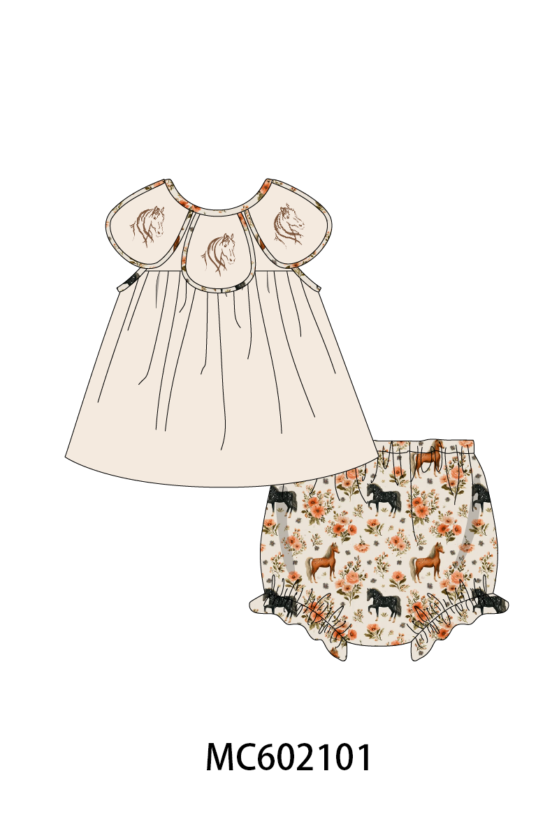 PO81 Pink horse embroidery collection