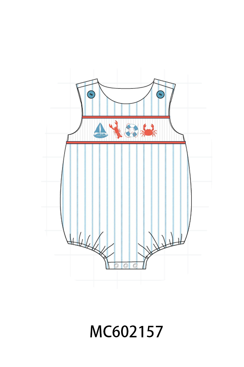 PO81 Green&blue sailboat lobster swimsuit collection