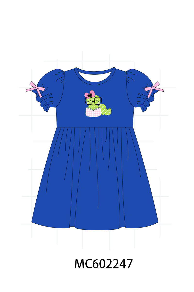 PO81 Blue bookworm applique collection