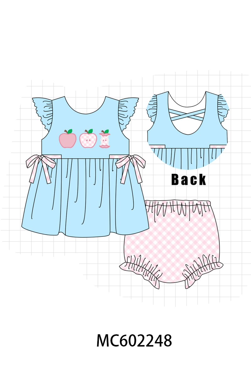 PO81 Blue back to school apple applique collection