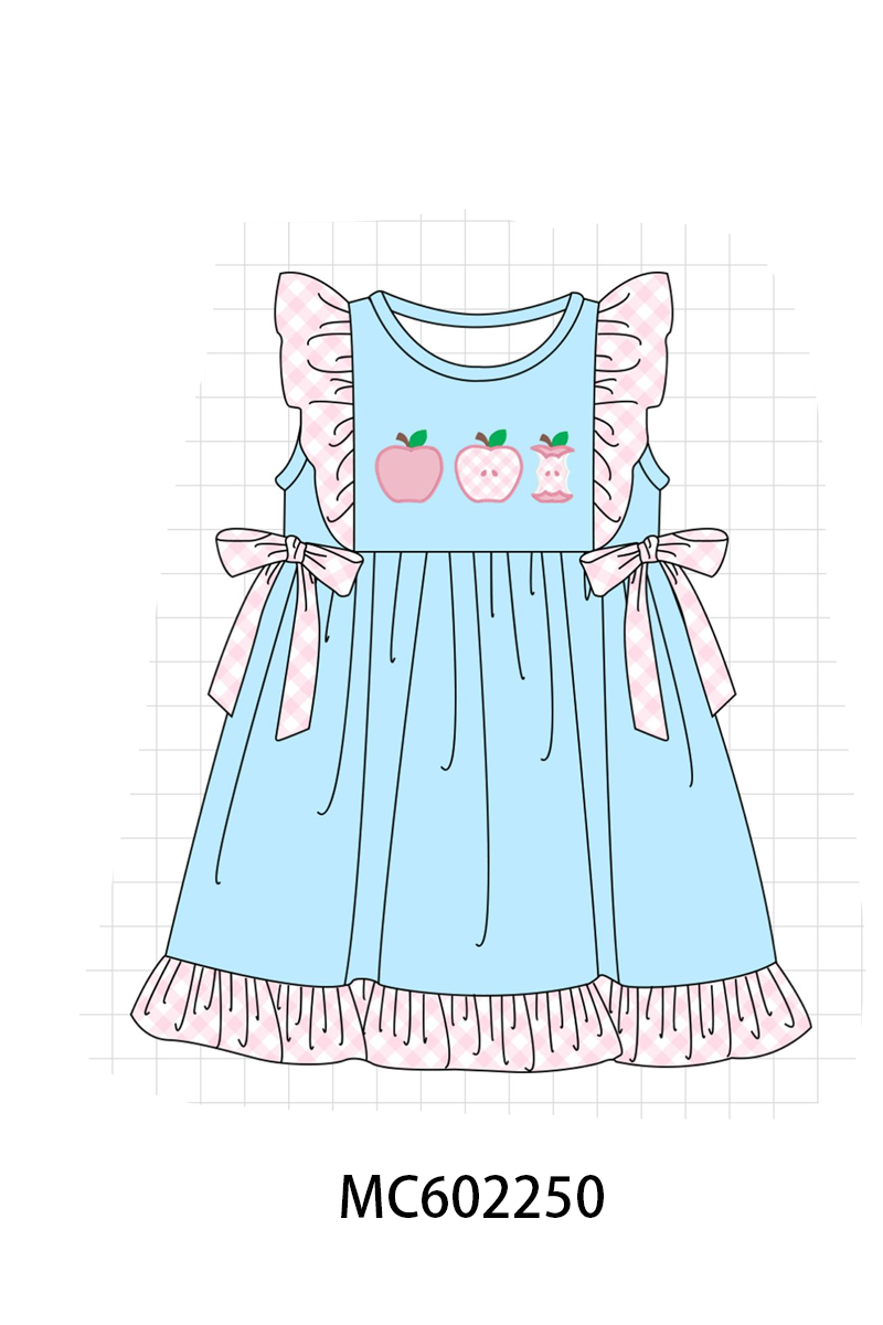 PO81 Blue back to school apple applique collection