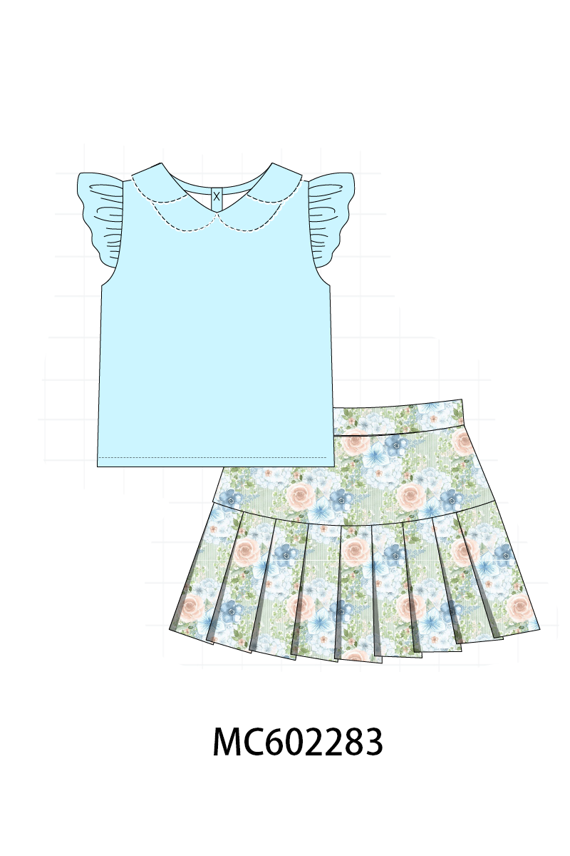 PO81 Mint floral print smocked collection