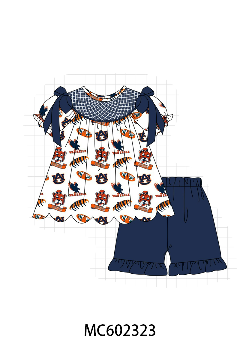 PO82 Navy Auburn smocked collection