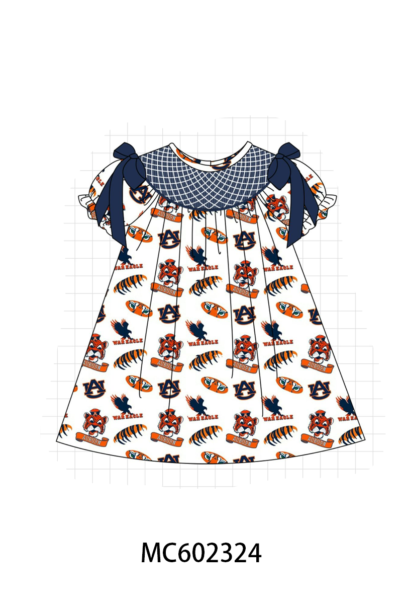 PO82 Navy Auburn smocked collection