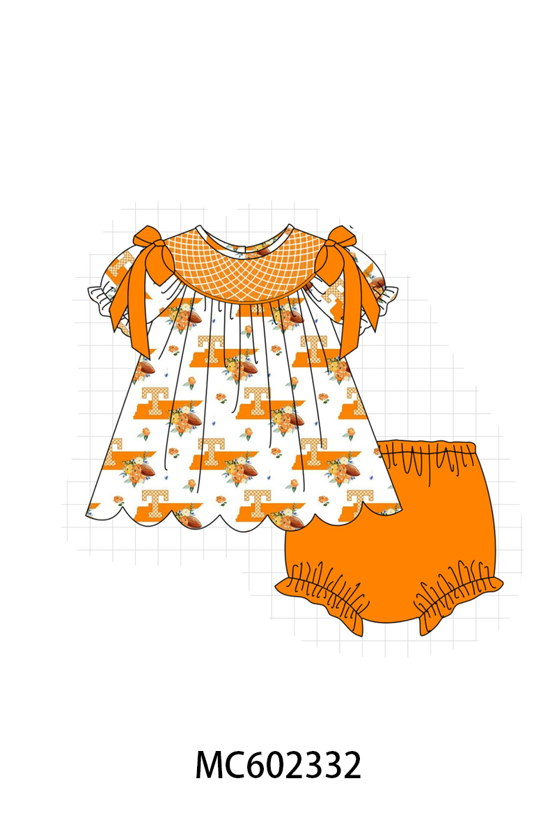 PO82 Orange Tennessee smocked collection