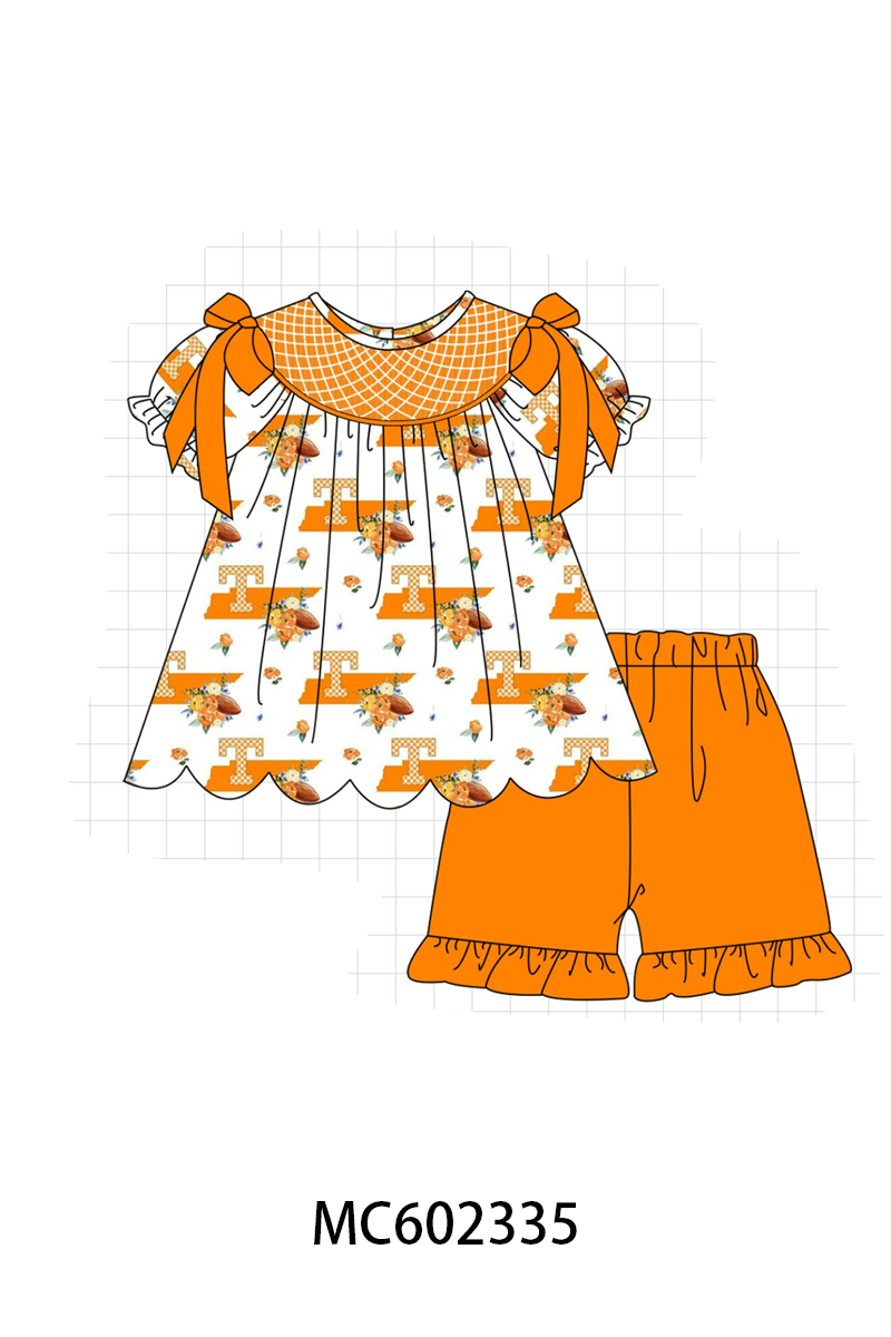 PO82 Orange Tennessee smocked collection