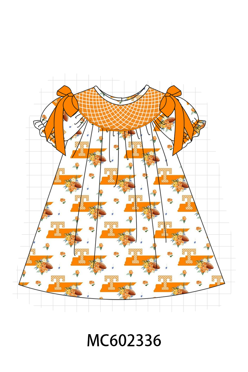 PO82 Orange Tennessee smocked collection