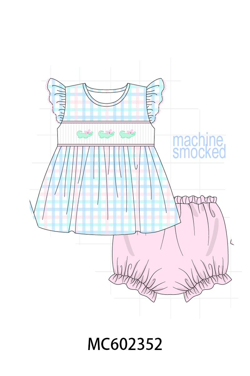 PO82 Crocodile applique smocked collection 2