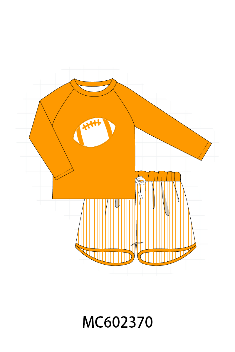 PO82 Orange Tennessee bow floral print ruffle swimsuit collection