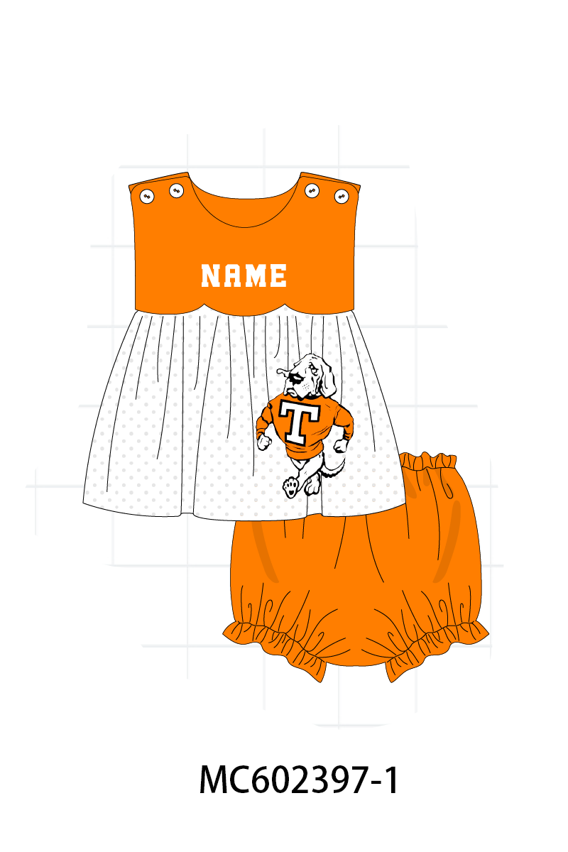 PO82 Orange Tennessee monogram embroidery collection