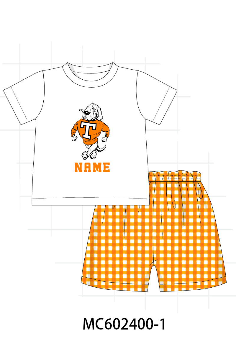 PO82 Orange Tennessee monogram embroidery collection