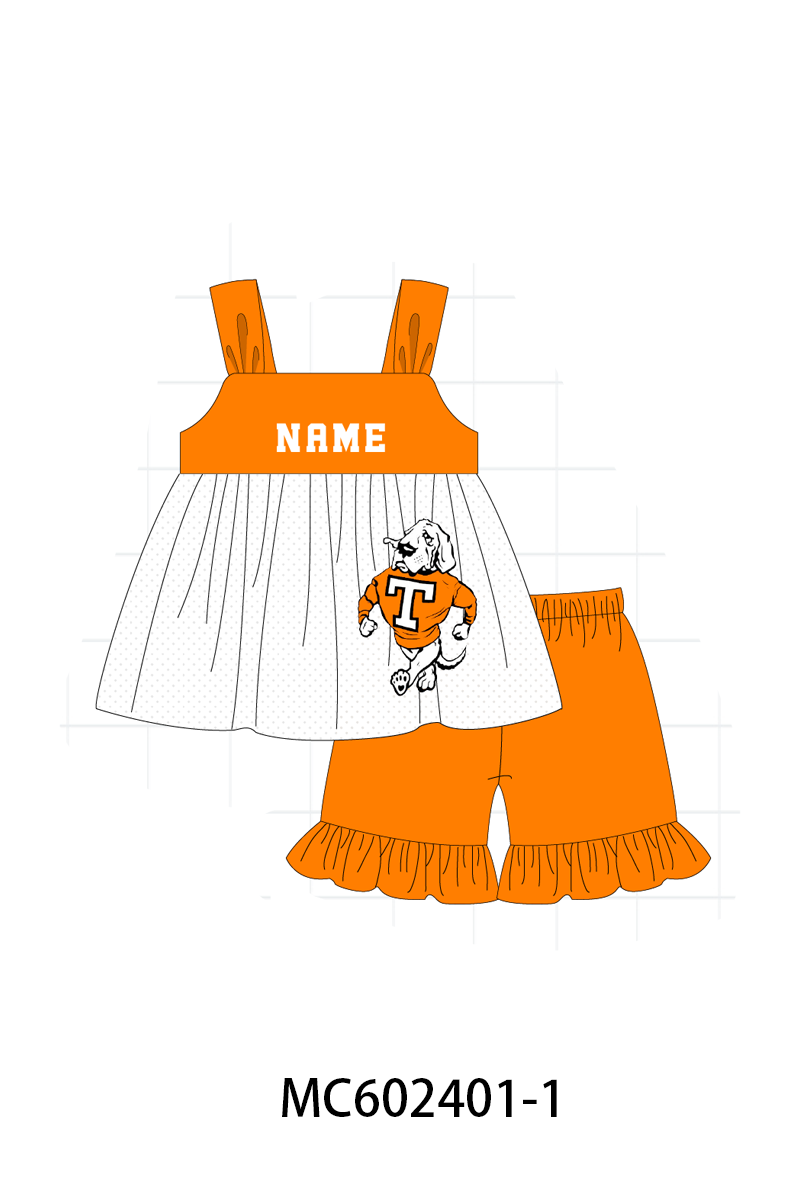 PO82 Orange Tennessee monogram embroidery collection