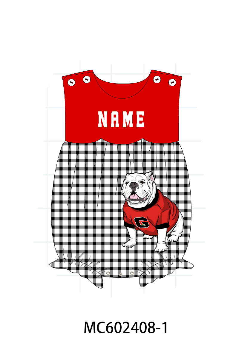 PO82 Red GEORGIA monogram embroidery collection
