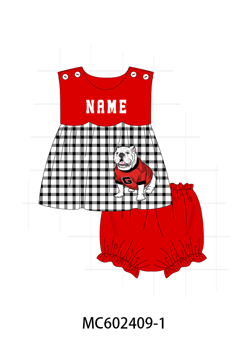 PO82 Red GEORGIA monogram embroidery collection
