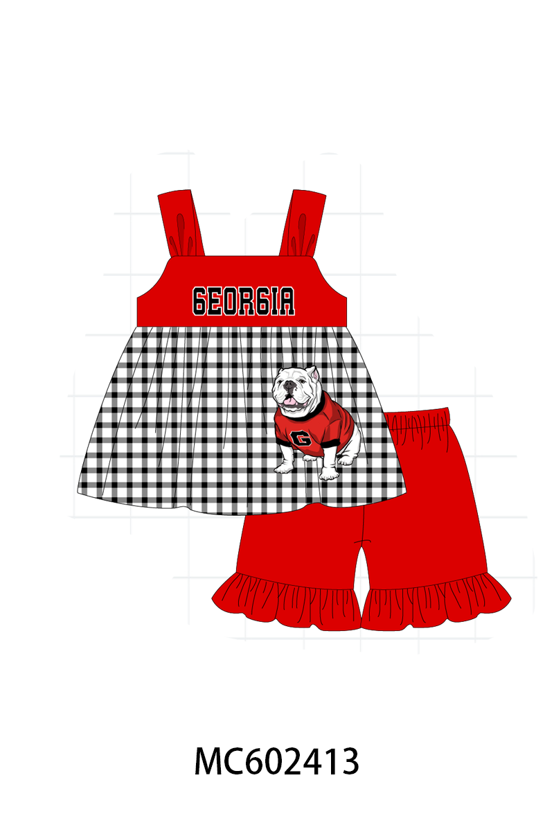 PO82 Red GEORGIA embroidery collection