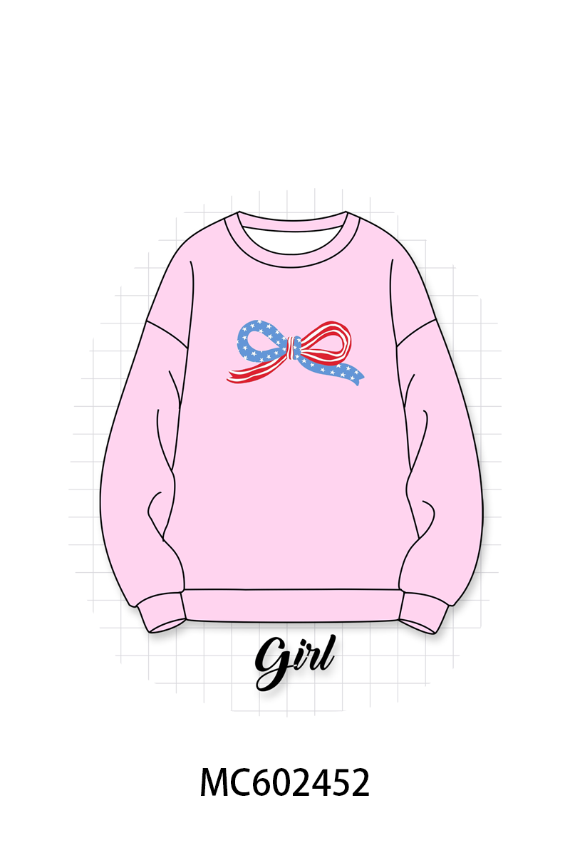 PO82 Pink&blue patriotic bow embroidery collection