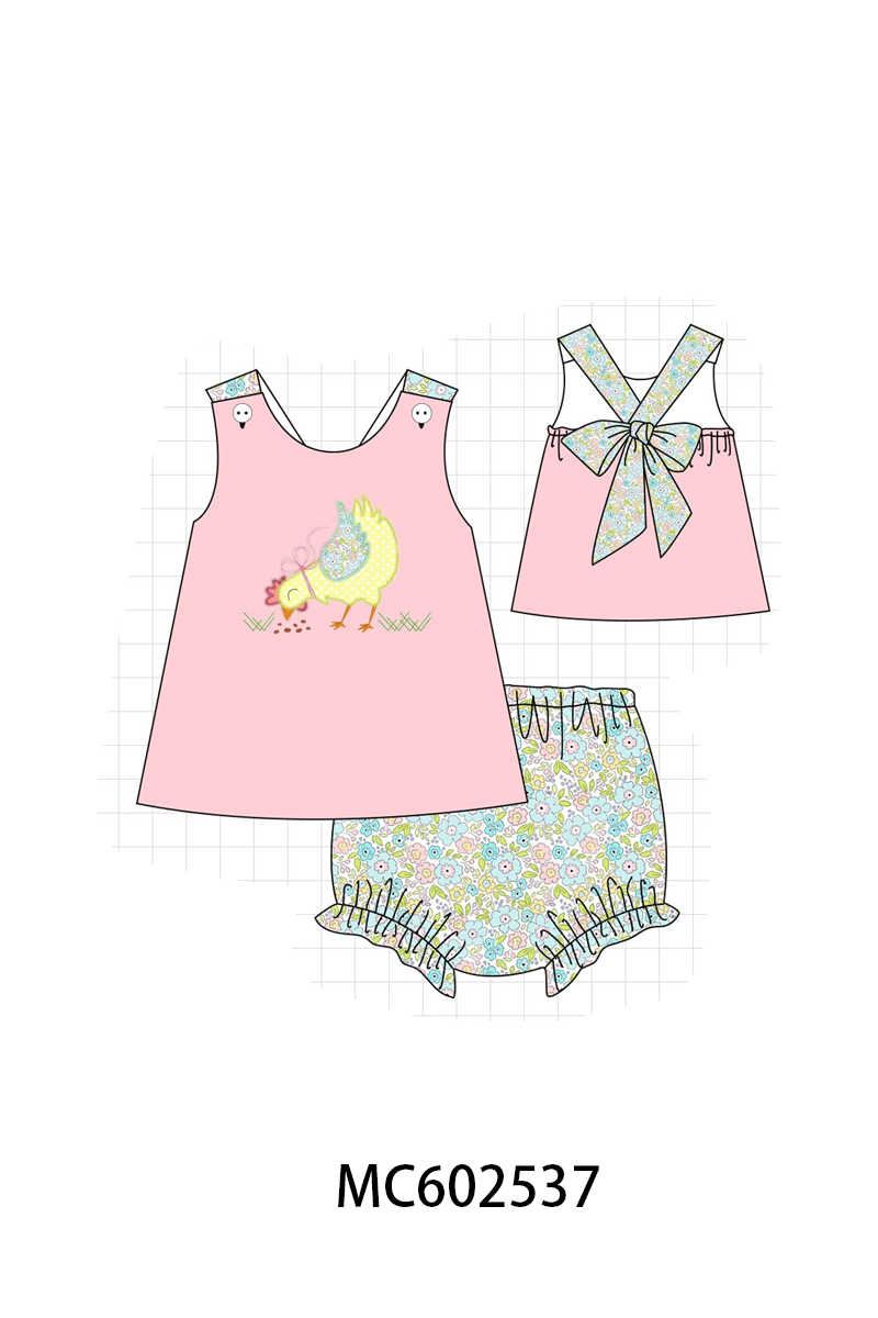 PO82 Chicken floral applique print collection