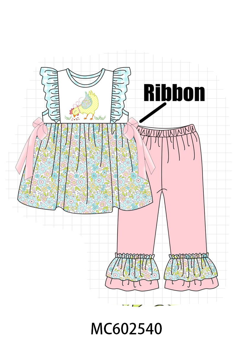 PO82 Chicken floral applique print collection