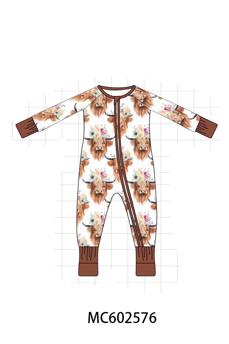 PO82 Brown cow print bamboo collection