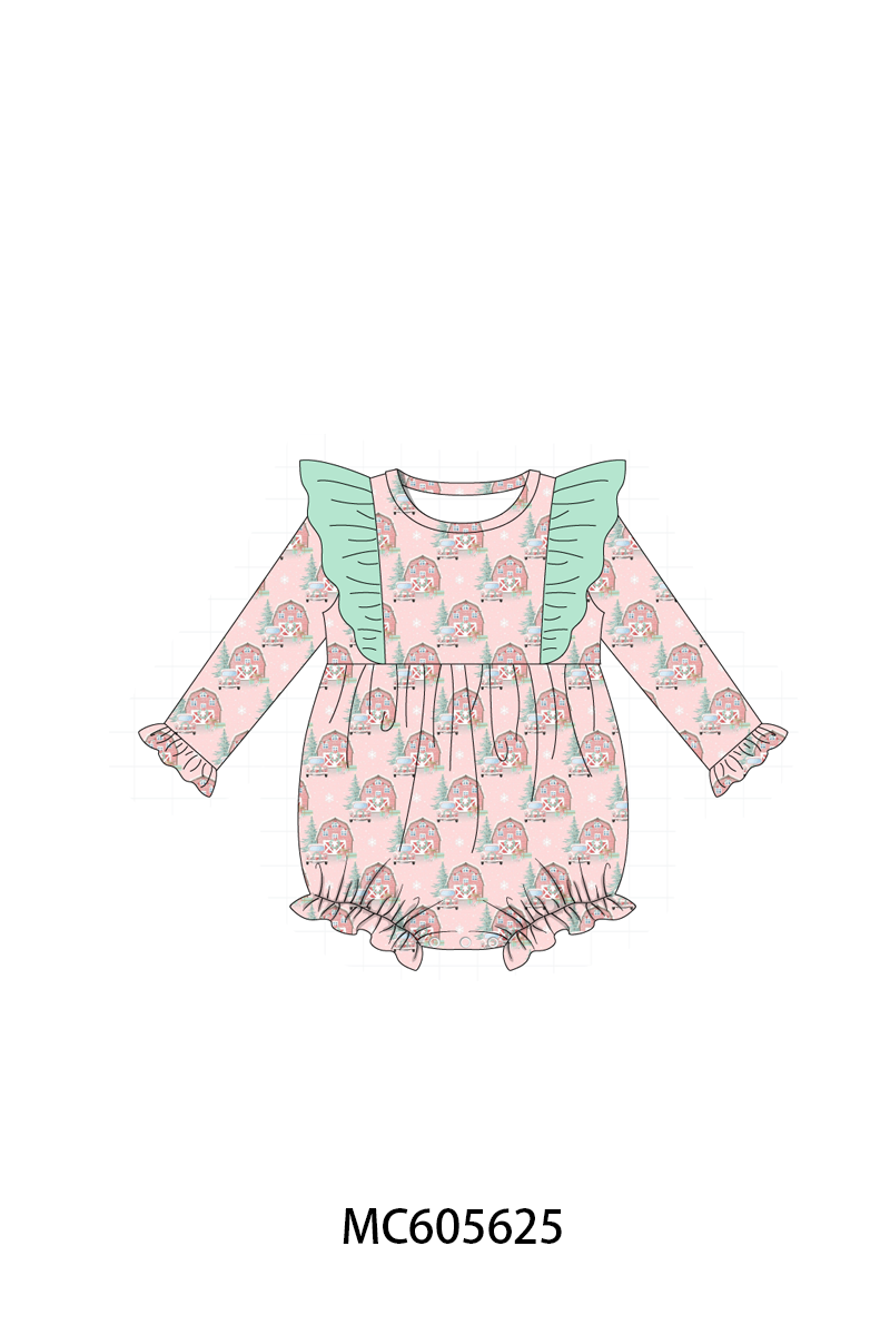 PO93 Pink christmas house ruffle collection