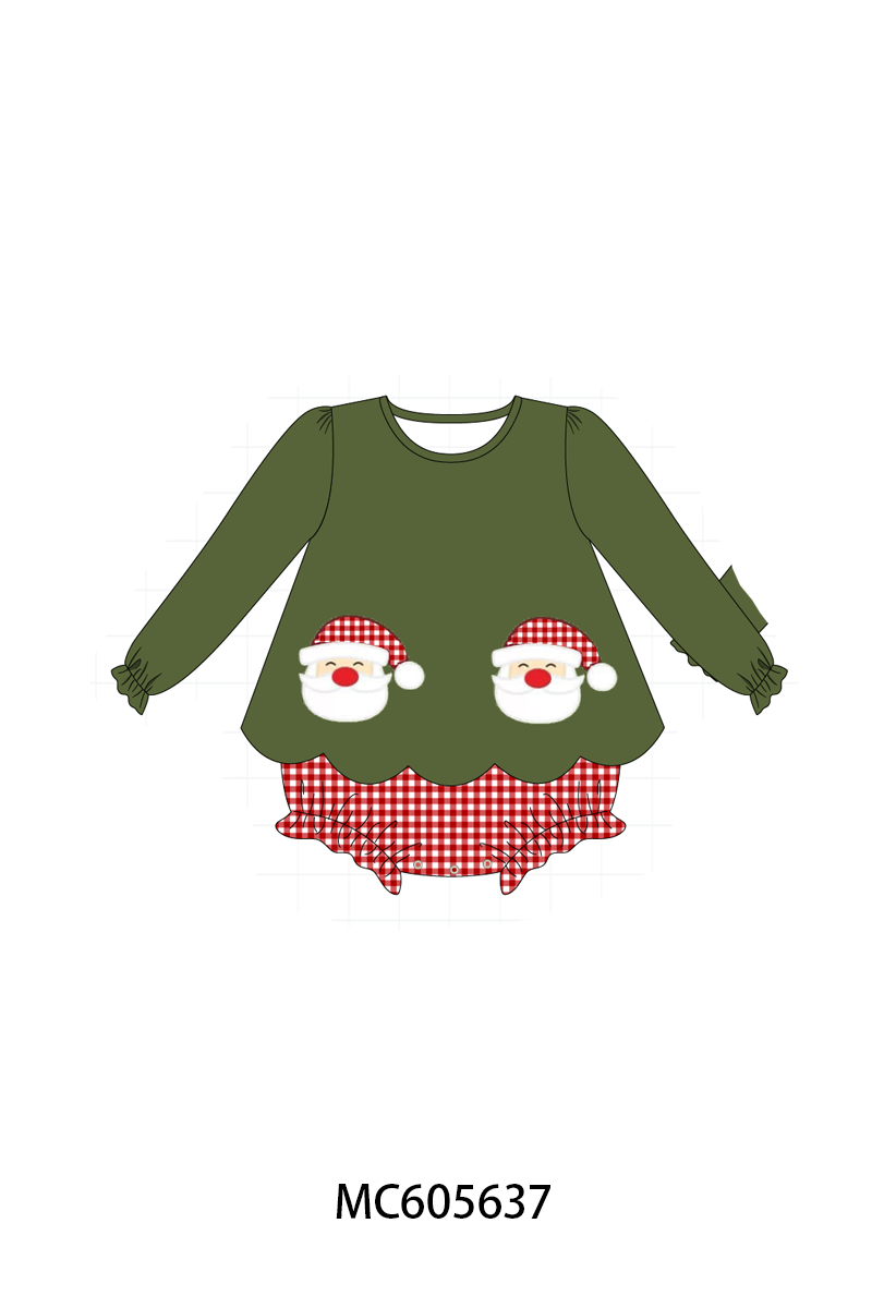 PO93 Green christmas santa claus applique collection