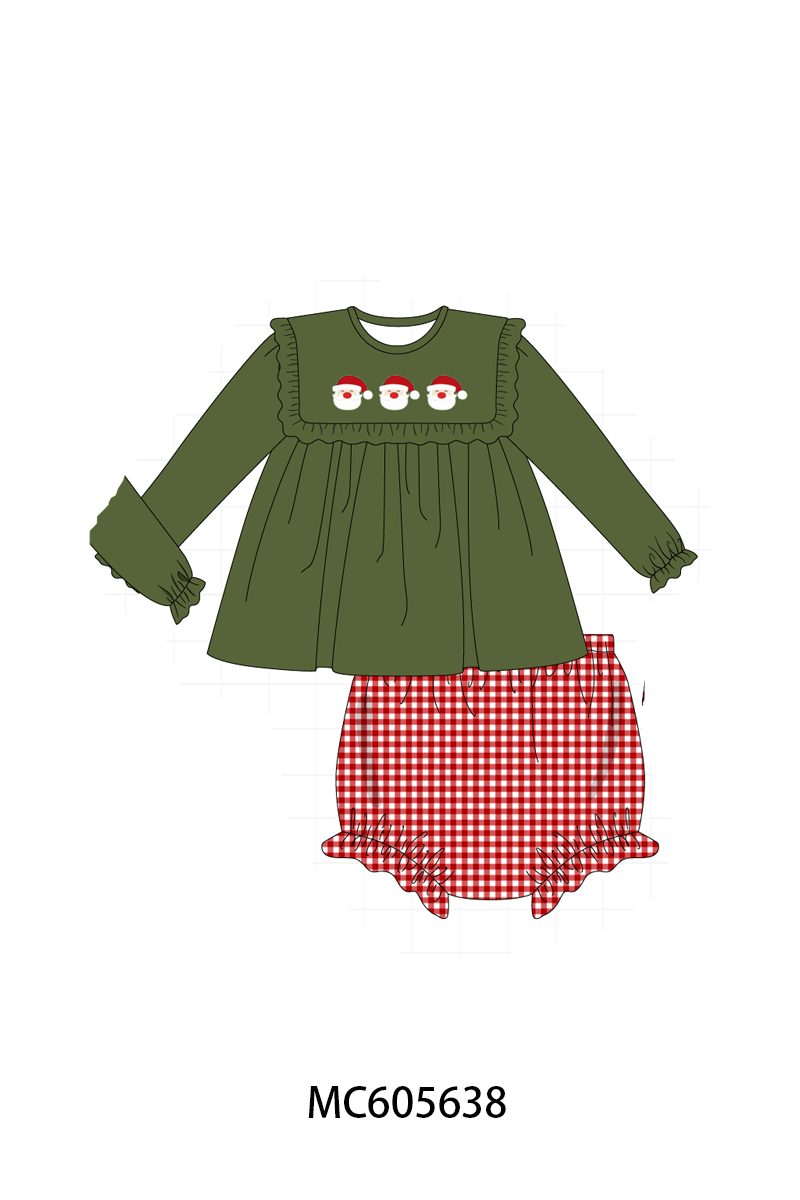 PO93 Green christmas santa claus applique collection