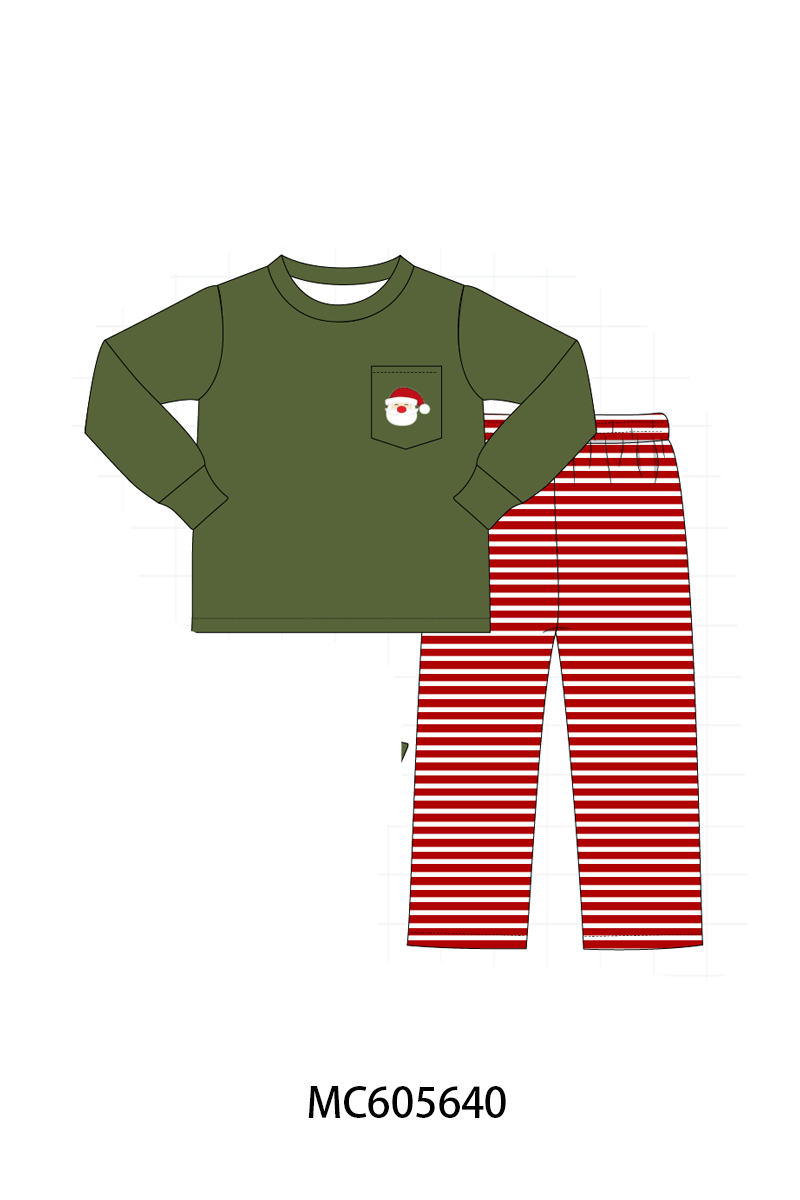PO93 Green christmas santa claus applique collection