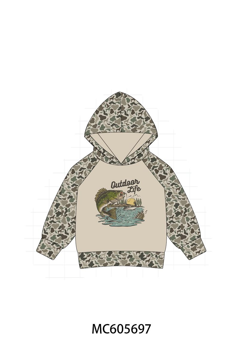 PO93 Khaki camo fishing print collection