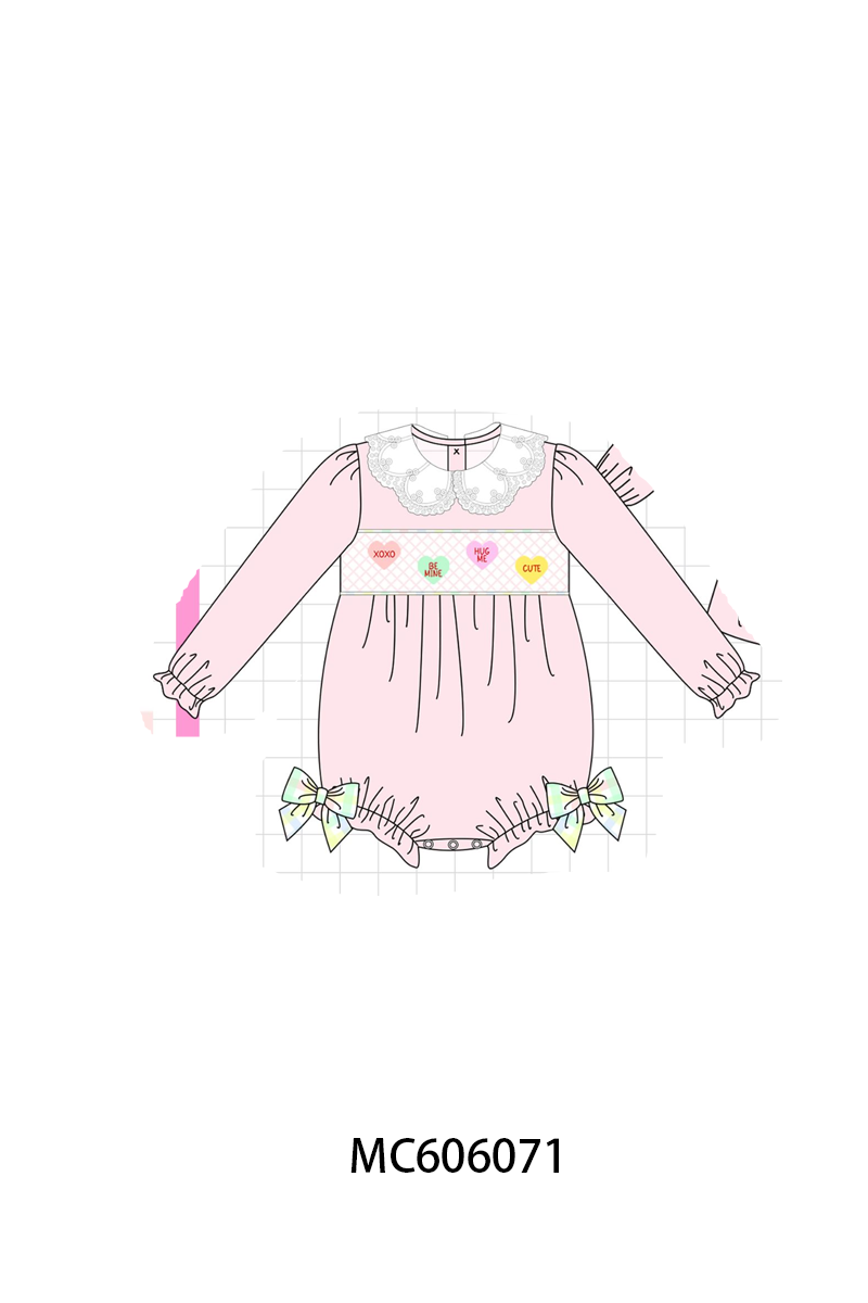 PO95 Pink heart smocked plaid collection