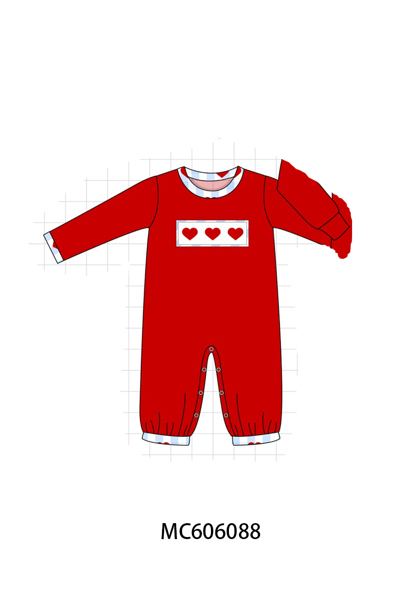 PO95 Blue heart embroidery gingham collection
