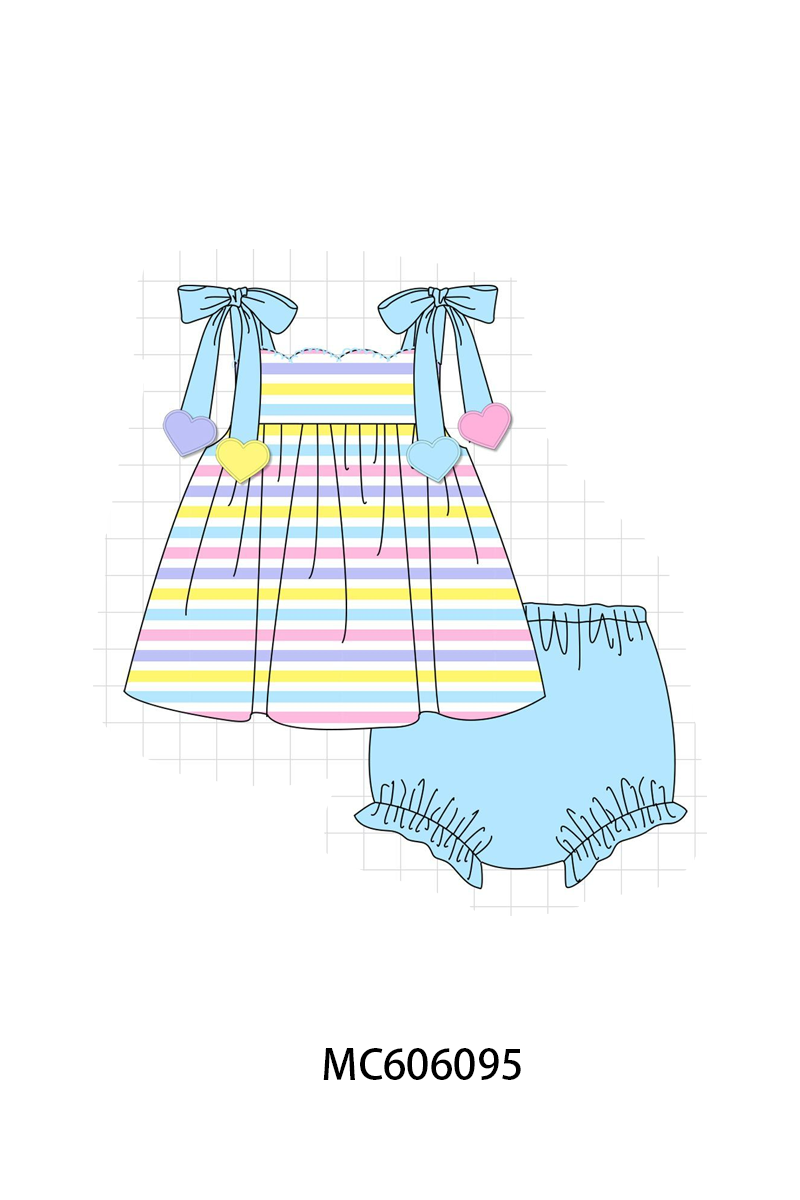 PO95 Rainbow stripe valentine heart applique collection