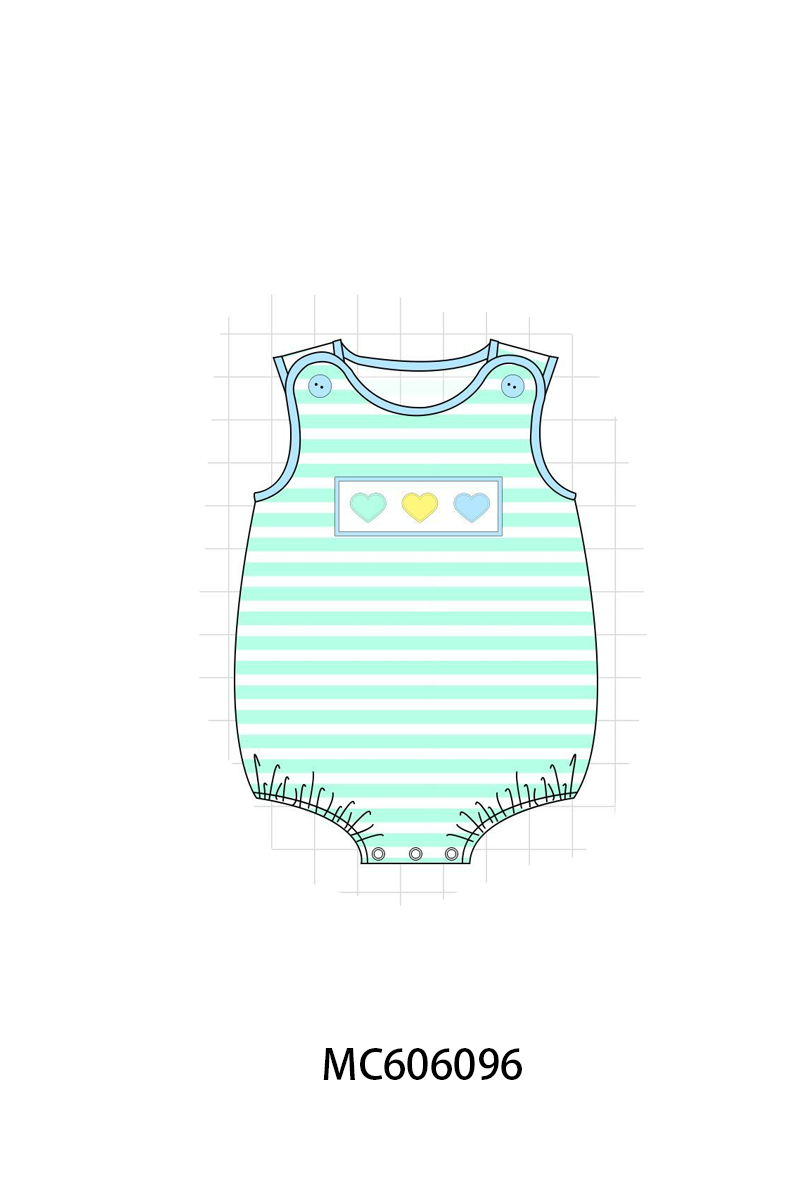 PO95 Rainbow stripe valentine heart applique collection