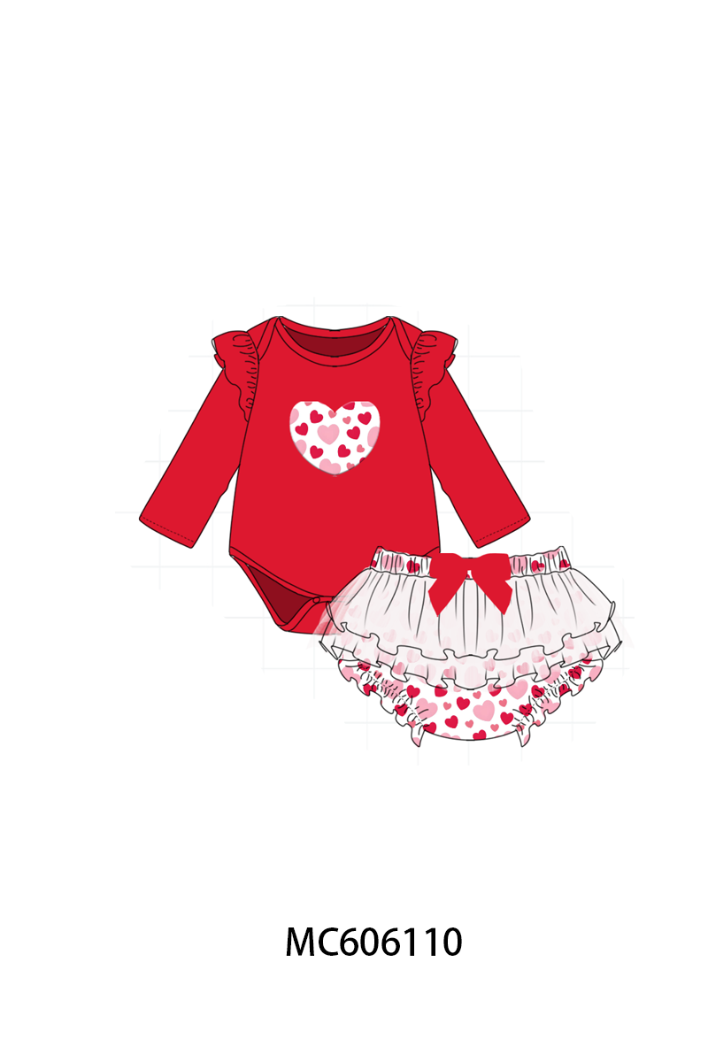 PO95 Red valentine heart ruffle collection