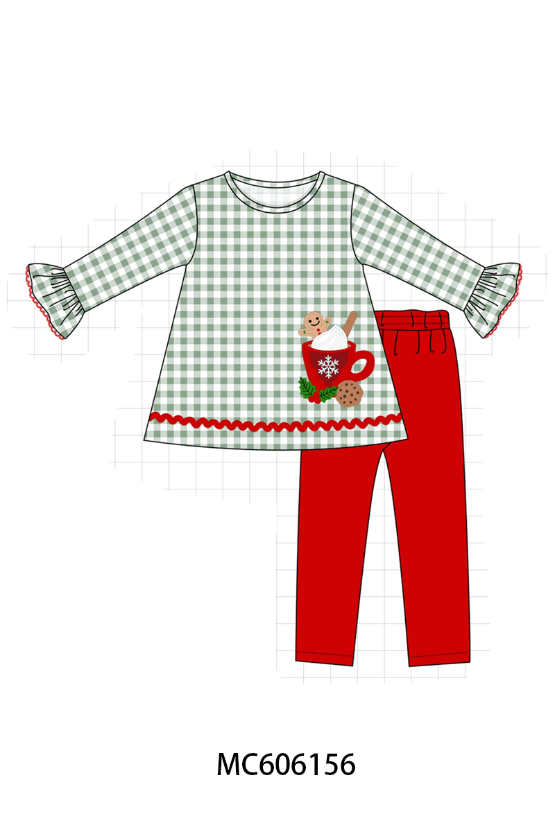 PO95 Red christmas gingerbread applique gingham collection