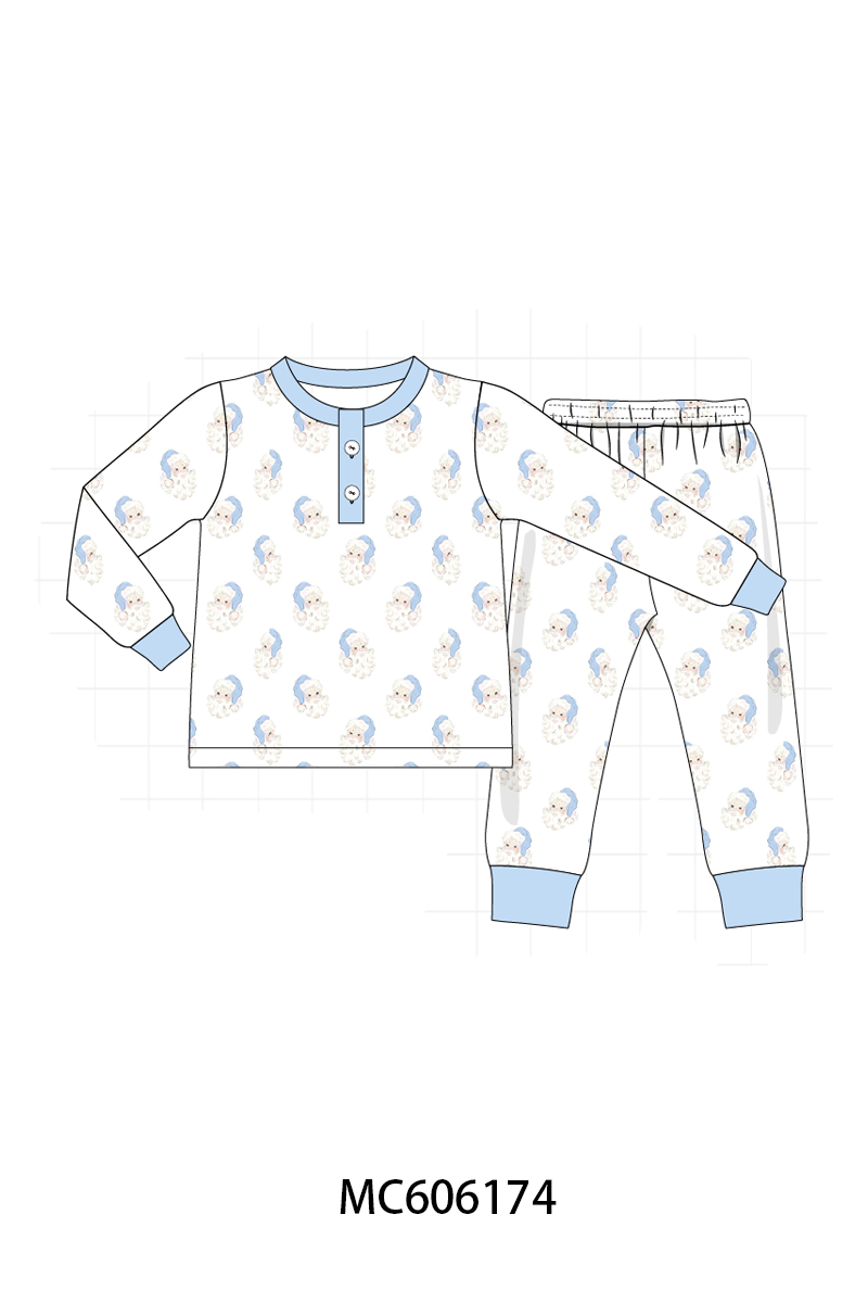 PO95 Blue&pink christmas santa claus pajama collection