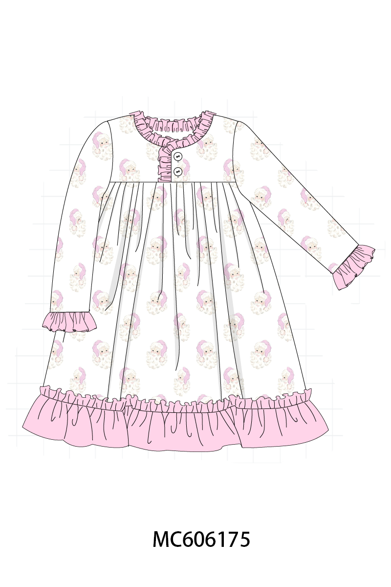 PO95 Blue&pink christmas santa claus pajama collection