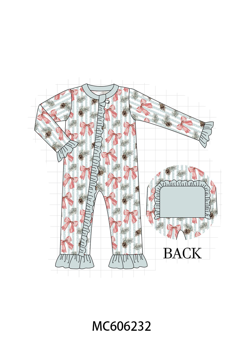 PO95 Sage bow print ruffle collection
