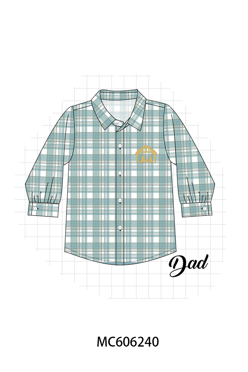 PO95 Teal nativity embroidery plaid collection